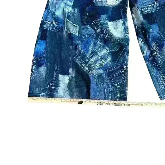 NWT Live 4 Truth Palazzo Straight Leg Print Maxi Pants Denim Design women Med. - Picture 13 of 13